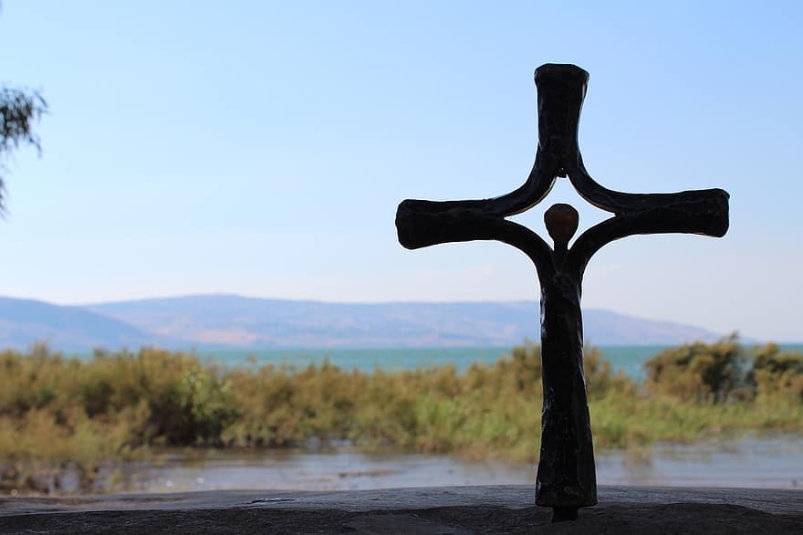 Галилейское море, пересекать, Табха, Далманута, schilff, воды, озеро, природа