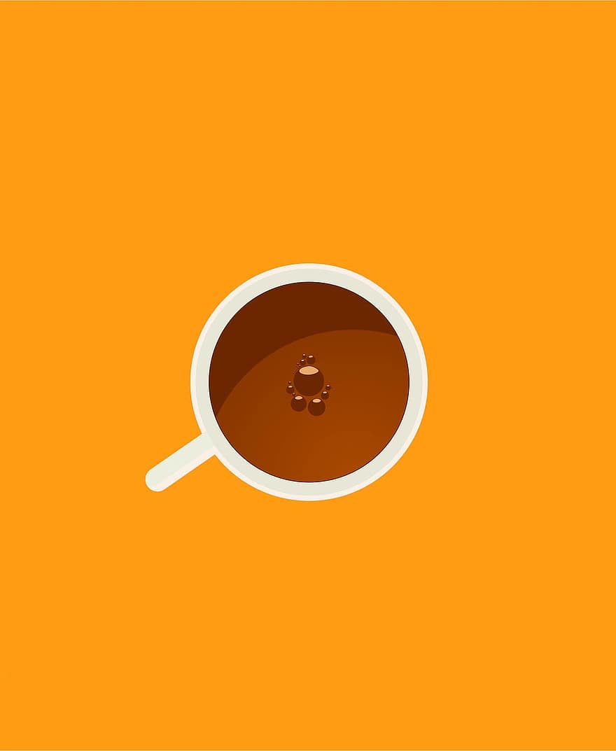 Kaffee, Kunst, Zeit, animiert, Becher, Orangenkaffee, Orange Art, Orange Zeit, Orange Anime