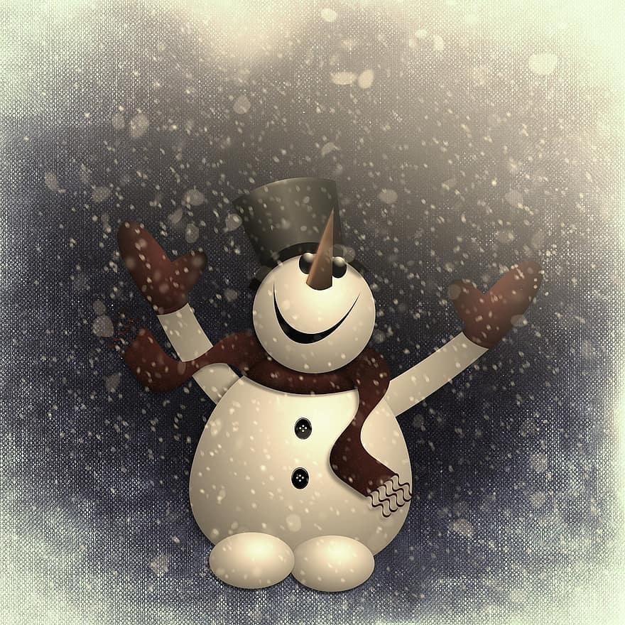 boneco de neve, neve, fofa, doce, branco, invernal, magia de neve, queda de neve