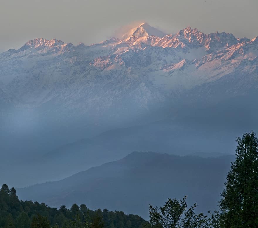 पहाड़ों, शिखर, हिमपात, शिखर सम्मेलन, हिमालय, प्रकृति