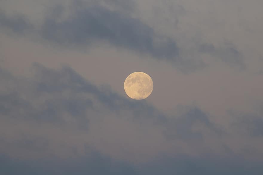 księżyc, pełnia księżyca, Wieczorne niebo, powietrze, astrologia, astronomiczny, astronomia, atmosfera, niebiański, cloudscape, środowisko