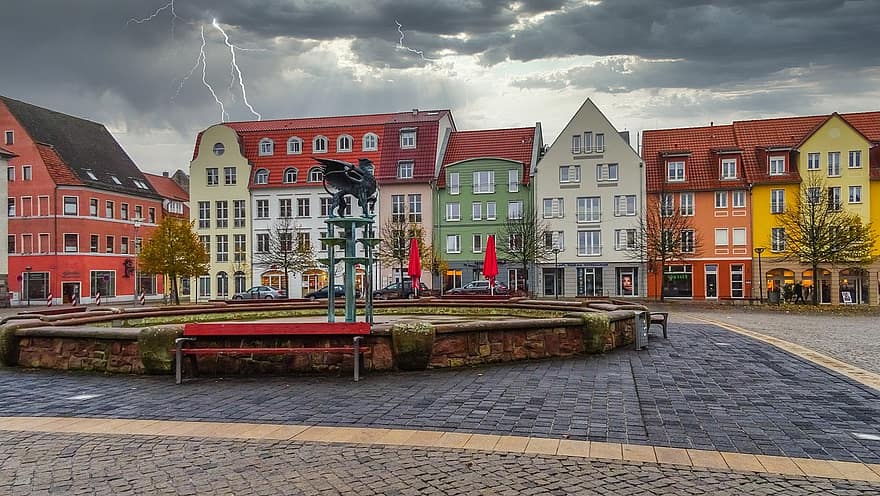 Anklam, hanseatic kaupunki, Mecklenburg-Vorpommernin, historiallisesti, historiallinen keskusta, markkinat, Saksa, kirkko, keskiaika, talot, mielenkiintoisia paikkoja