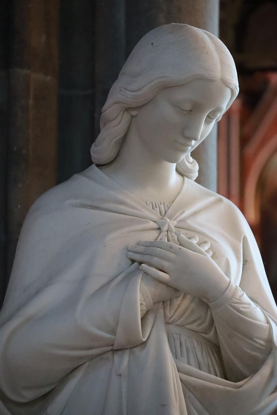 bức tượng, mẹ mary, điêu khắc, tôn giáo, niềm tin, nhà thờ, thần thánh