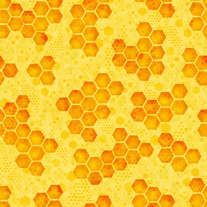 honeycomb, bakgrunn, mønster, sømløs, abstrakt, geometrisk, honning, sekskant, bikube, gylden, oransje