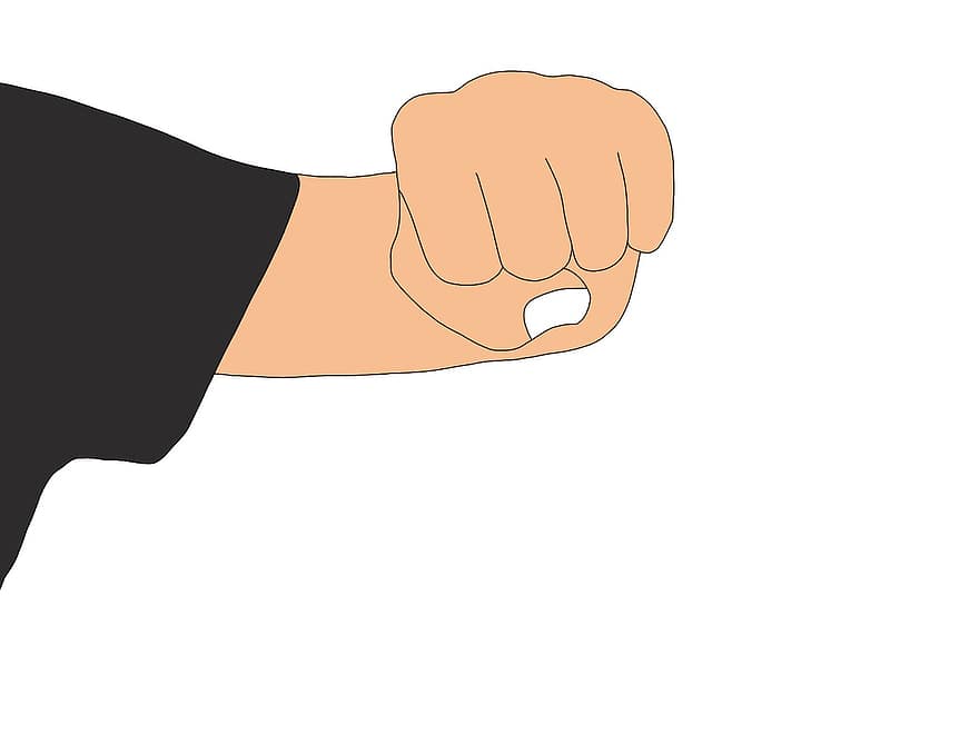 Threaten, Fight, Conflict, Angry, Cartoon, Character, Hand, Clench, human hand, fist, symbol