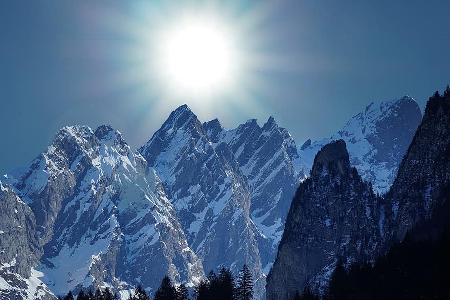 kalni, sniegs, ziemā, Šveice, raksturs, ainavu, Bernes augstiene
