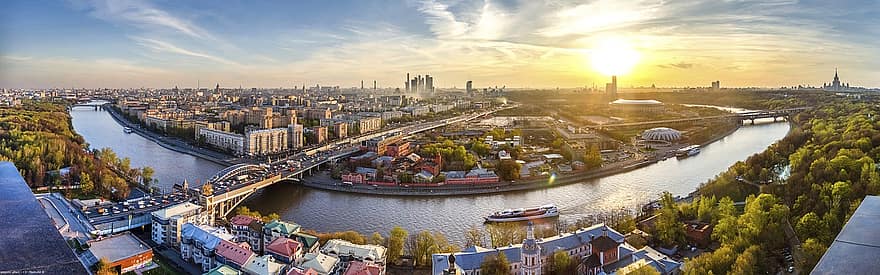 Panorama, River, City, Cityscape, City View, Panoramic View, Urban Landscape, River Cruise, Bridge, Traffic, Infrastructures
