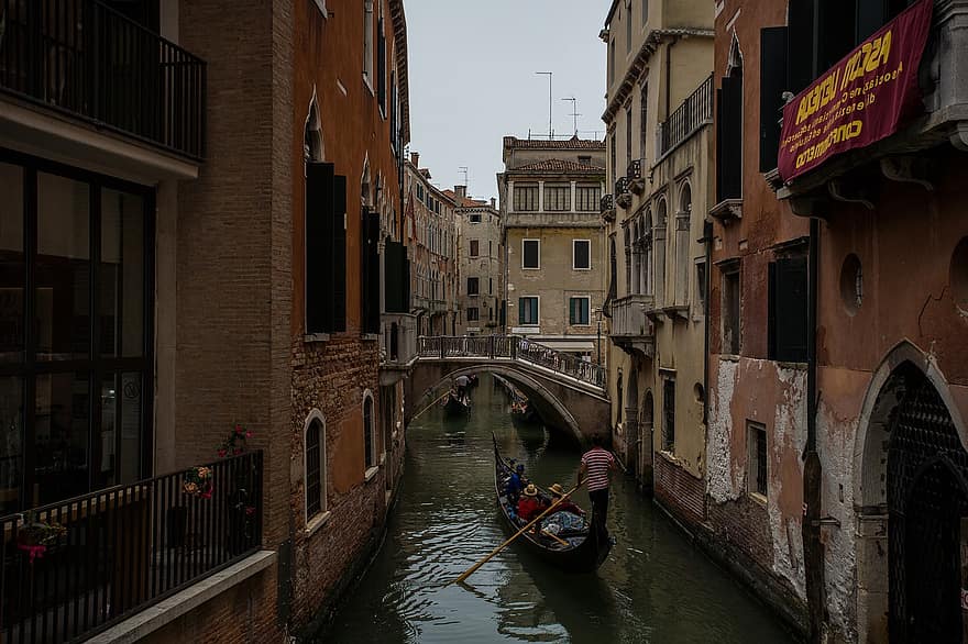 Venēcija, pilsēta, Itālija, arhitektūra, ūdens, kanāls, ceļot, tūrismu, eiropa, romantisks, vecs
