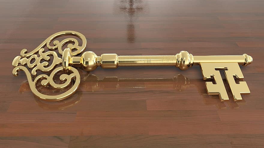ключ, ключалка, сигурност, пинокио, злато, дърво, метал, стомана, един обект, едър план, стар