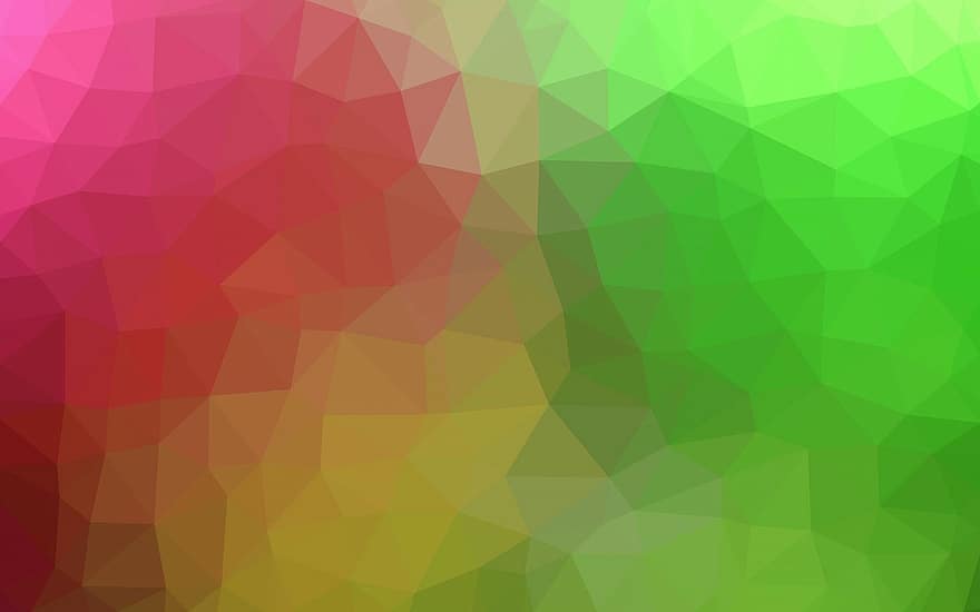 Green, Pink, Yellow, Background, Polygon, Triangles