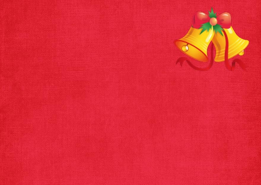 Natal, feliz, campainhas, cartão, decoração, moderno, vermelho, papel, parede, retrô, grunge