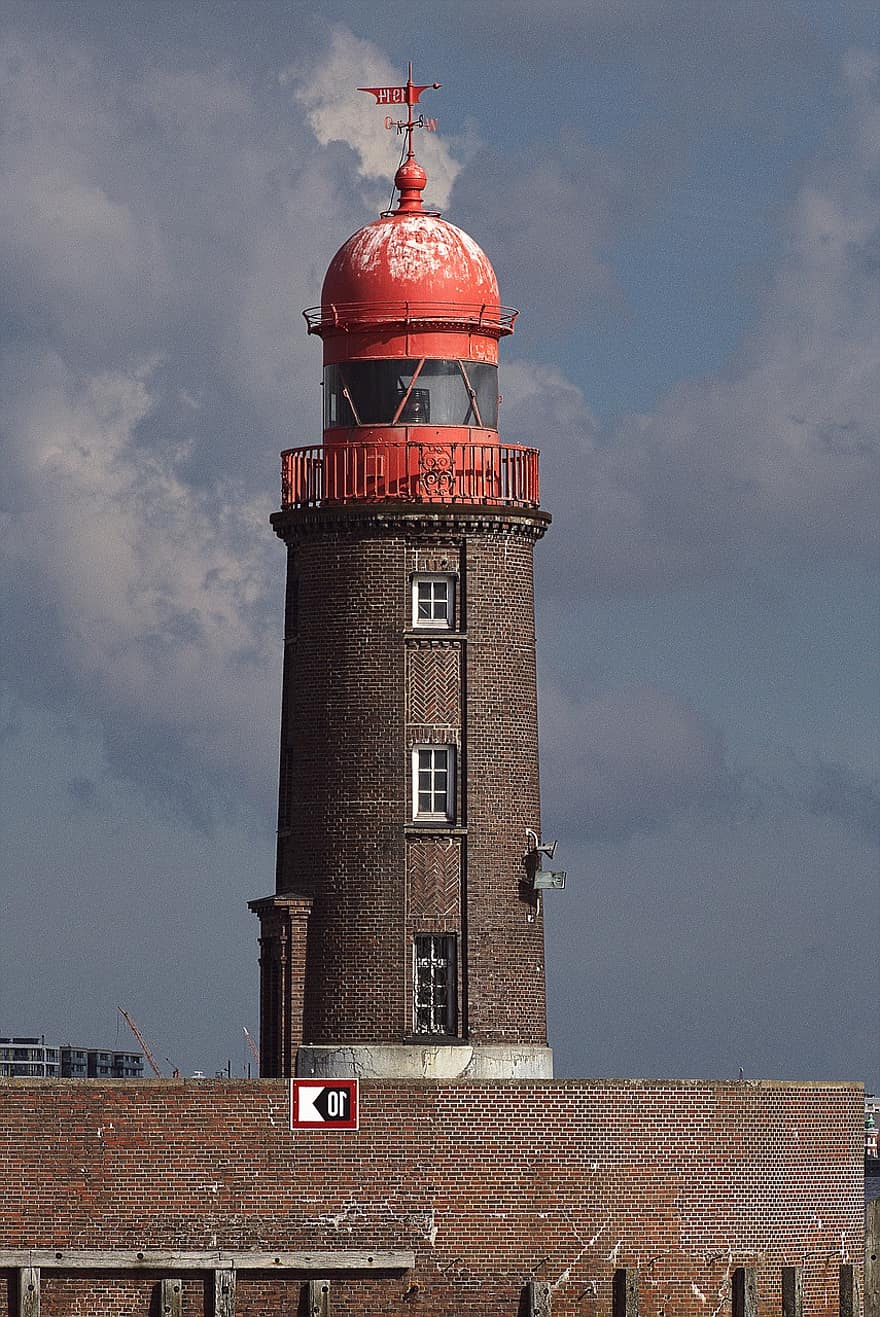 Lighthouse, Tower, Nordmolenfeuer, Beacon, Building, Port, Weser, Geeste Estuary, North Pier