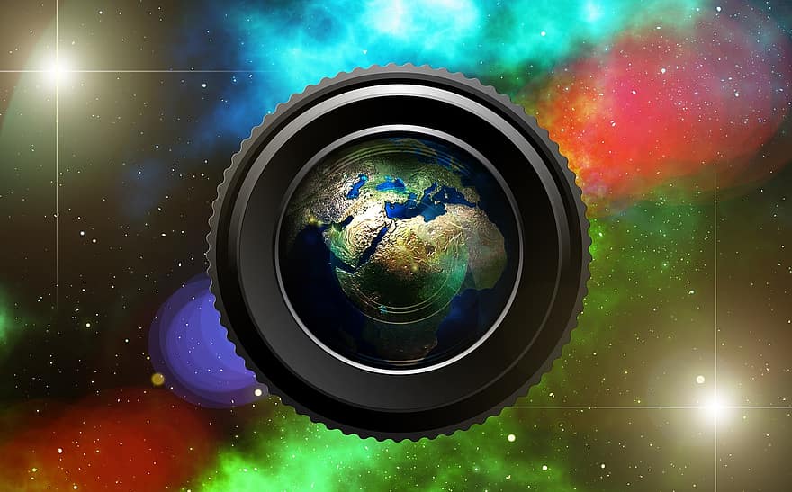 lens, gloed, wereldbol, aarde, wereld-, continenten, land, Afrika, Europa, Azië, licht
