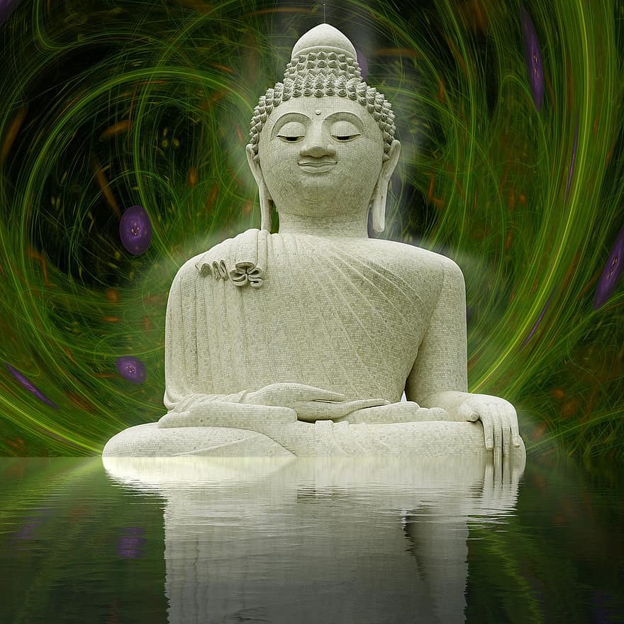 Buda heykeli, Budizm, meditasyon, Zen, Barış, armoni, tinsellik, din, kültürler, heykel, arka