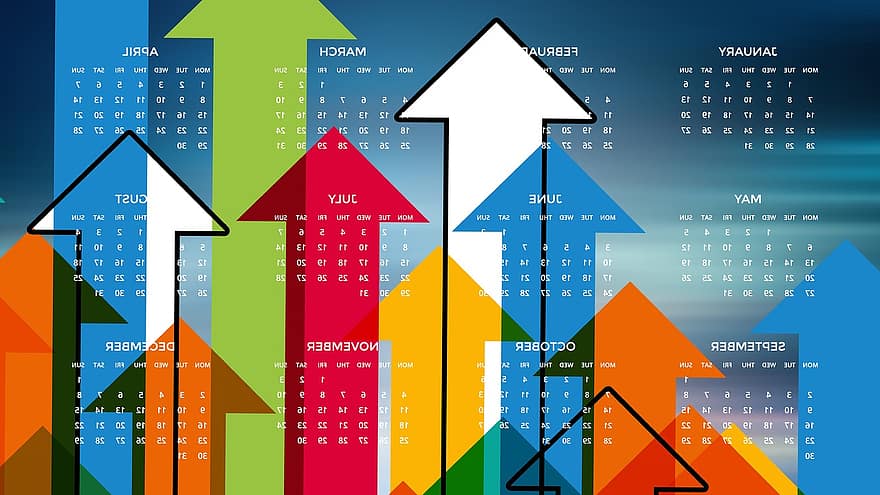 Startup, Profession, Career, Agenda, Arrows, Rise, Success, Calendar, 2019, Schedule Plan, Year