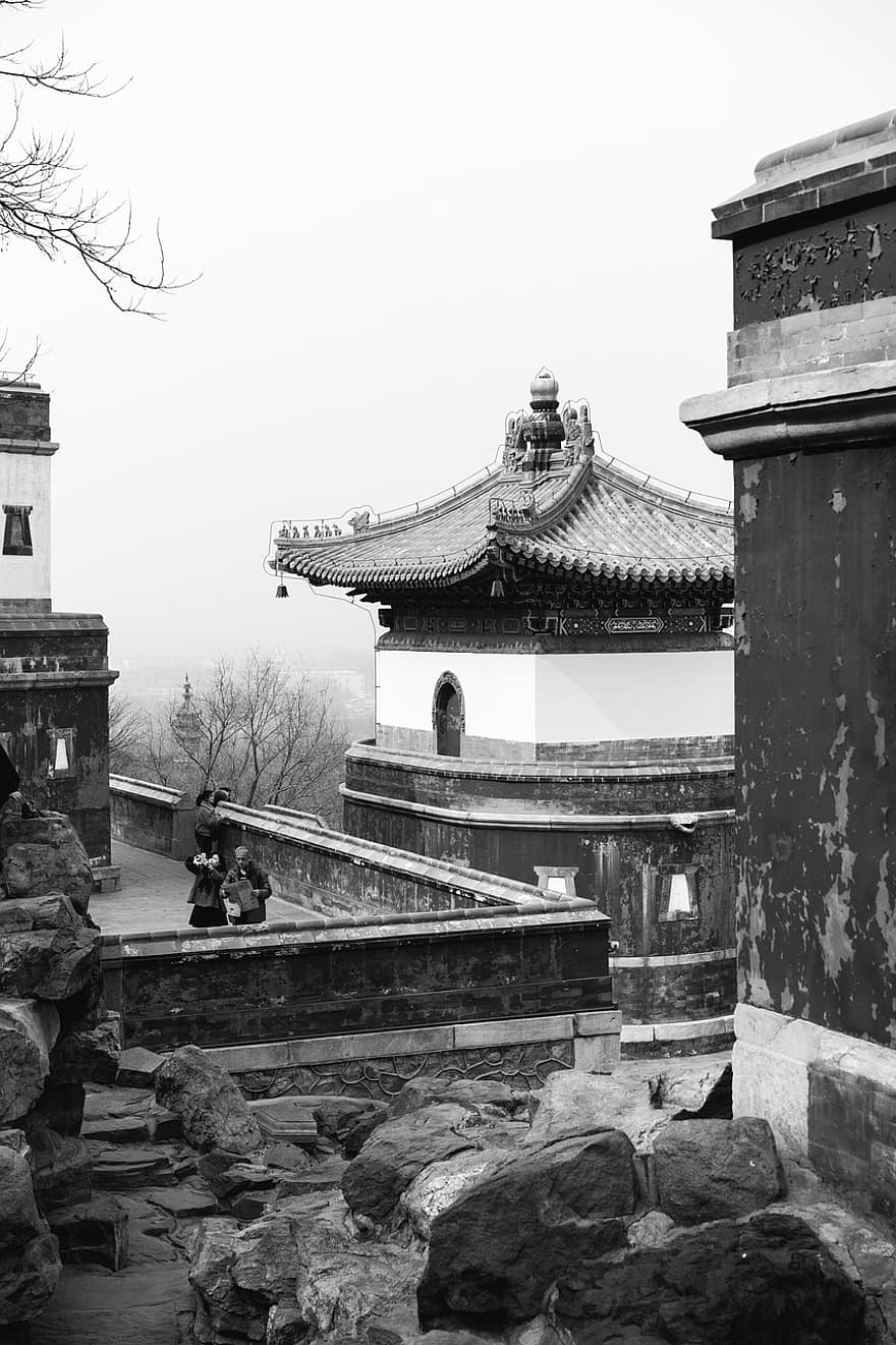 文化、中国、夏の宮殿、北京、チャイニーズパレス、歴史的な、建築、城、アジア建築、建物、寺院