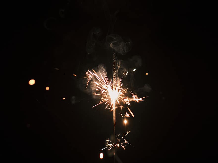 lumânare roman, foc de artificii, noapte, seară, sclipire, celebrare, fundal, strălucire, flacără, foc, fenomen natural
