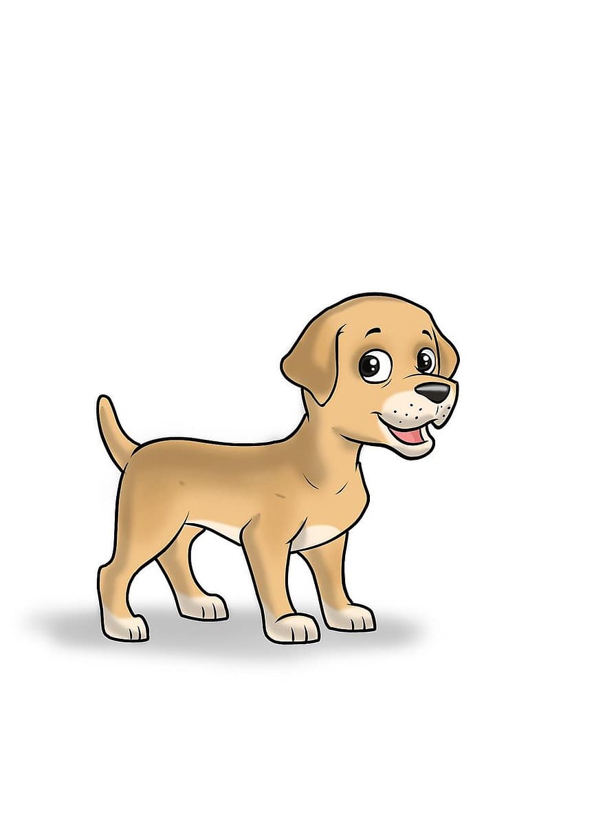 الكلب الكرتون ، التوضيح الكلب ، كلب طفل ، الكلب التوضيح الفني ، الكلب فن الطباعة الرسم التوضيحي ، رسم فن الكلب