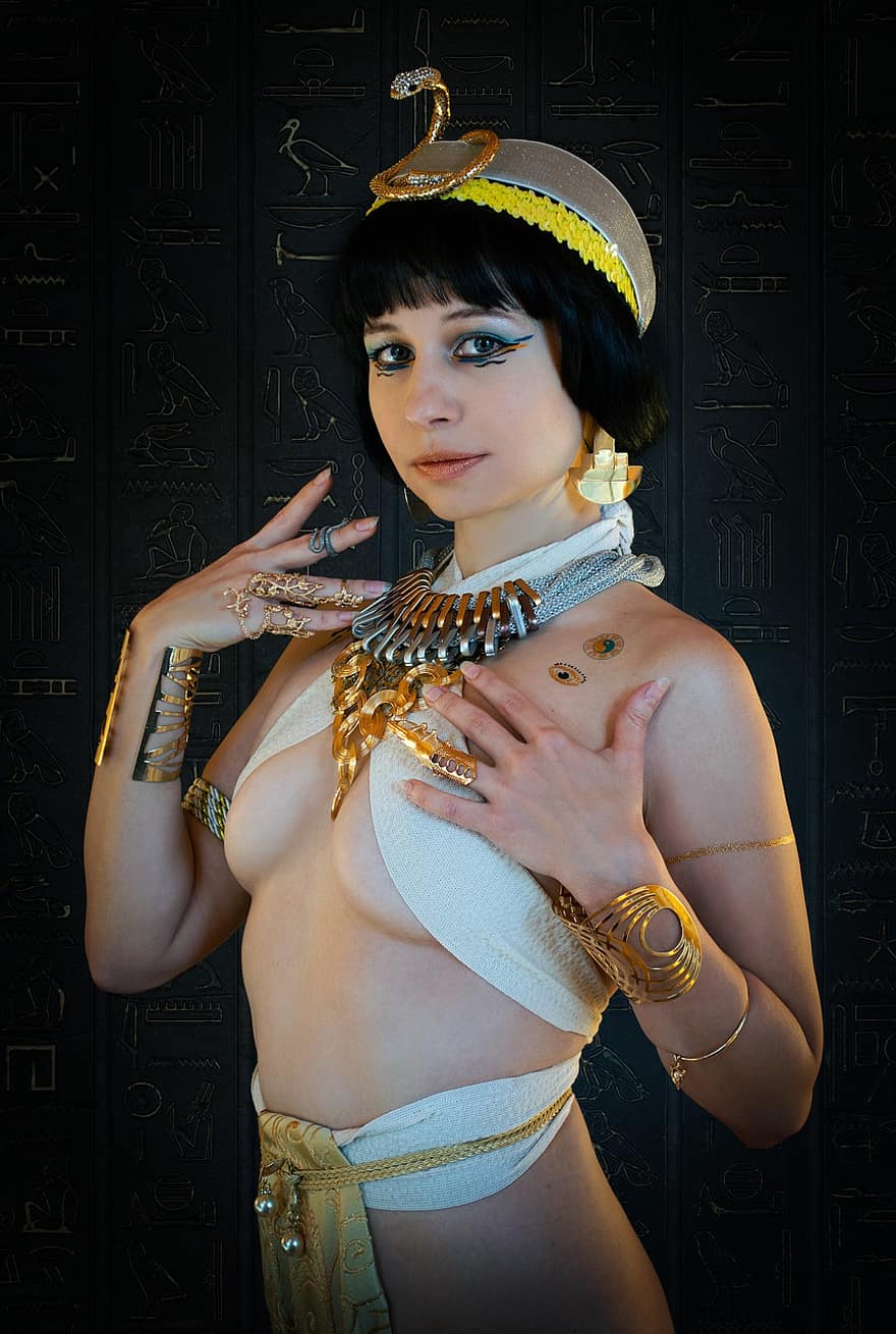 Frau, Kleopatra, Ägypten, Cosplay-Bild, orientalisch, ägyptisch, antikes Ägypten, Königin, Ägyptische Königin, Pharao, Karosserie