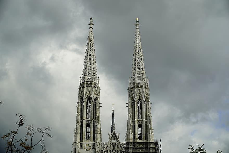 Igreja, votivo, viena, arquitetura, torres