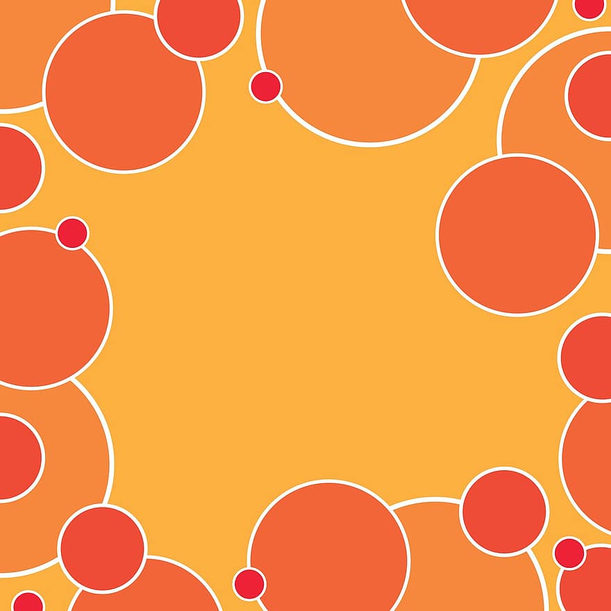 Bordure de cercle, frontière, Contexte, cercles, formes, abstrait, Orange, Abstrait orange, bordure orange