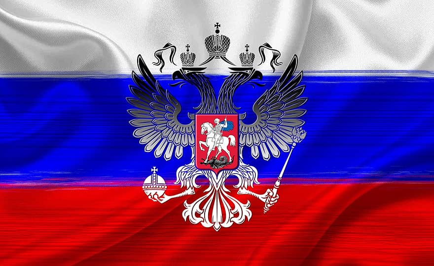 руски флаг, руски герб, Руски царски орел, императорски орел, флаг, флаг на русия