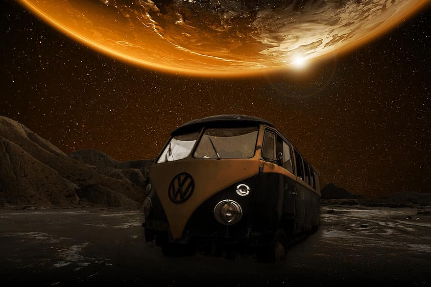 VW, asuntoauto, tila, planeetta, pakettiauto, kuu, galaksi