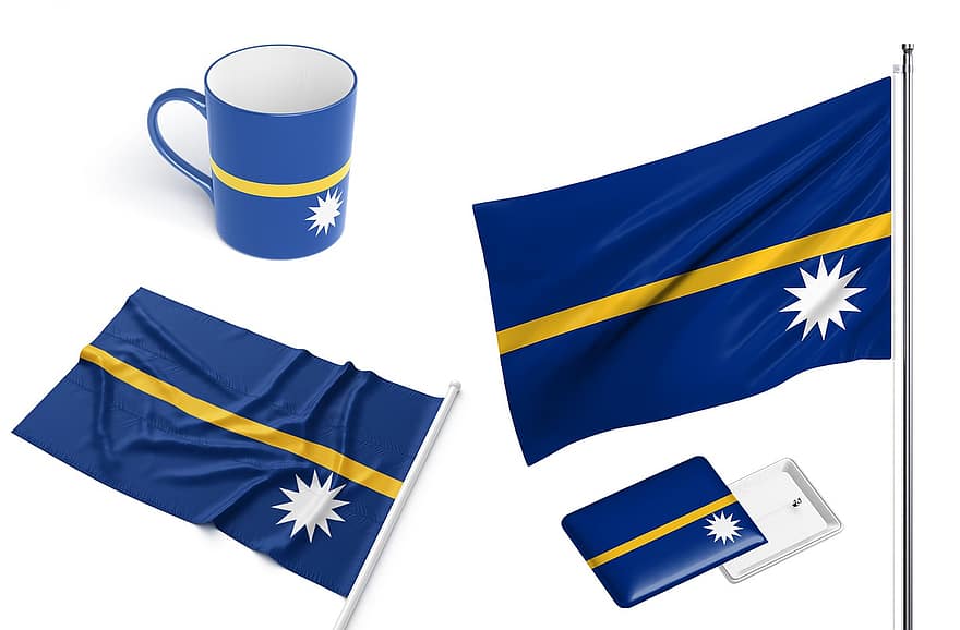 страна, флаг, науру, национальный, условное обозначение