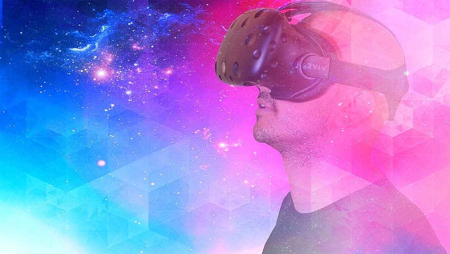 VR, 메타버스, 가상의, 현실, 헤드폰, 남자