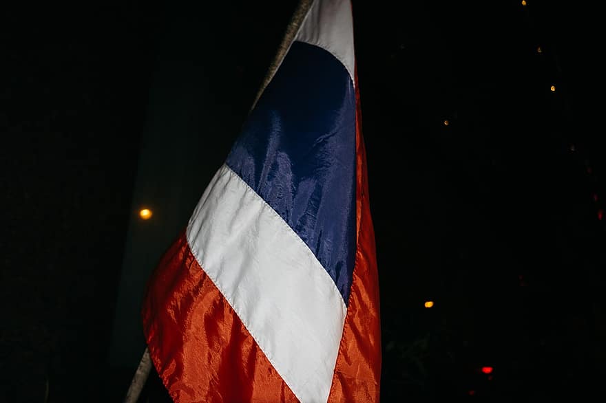 태국, 깃발, 상징, 왕국, 빨간색 흰색과 파란색 플래그, 태국 국기, 방콕, 아시아, 샴, 국기, 애국심