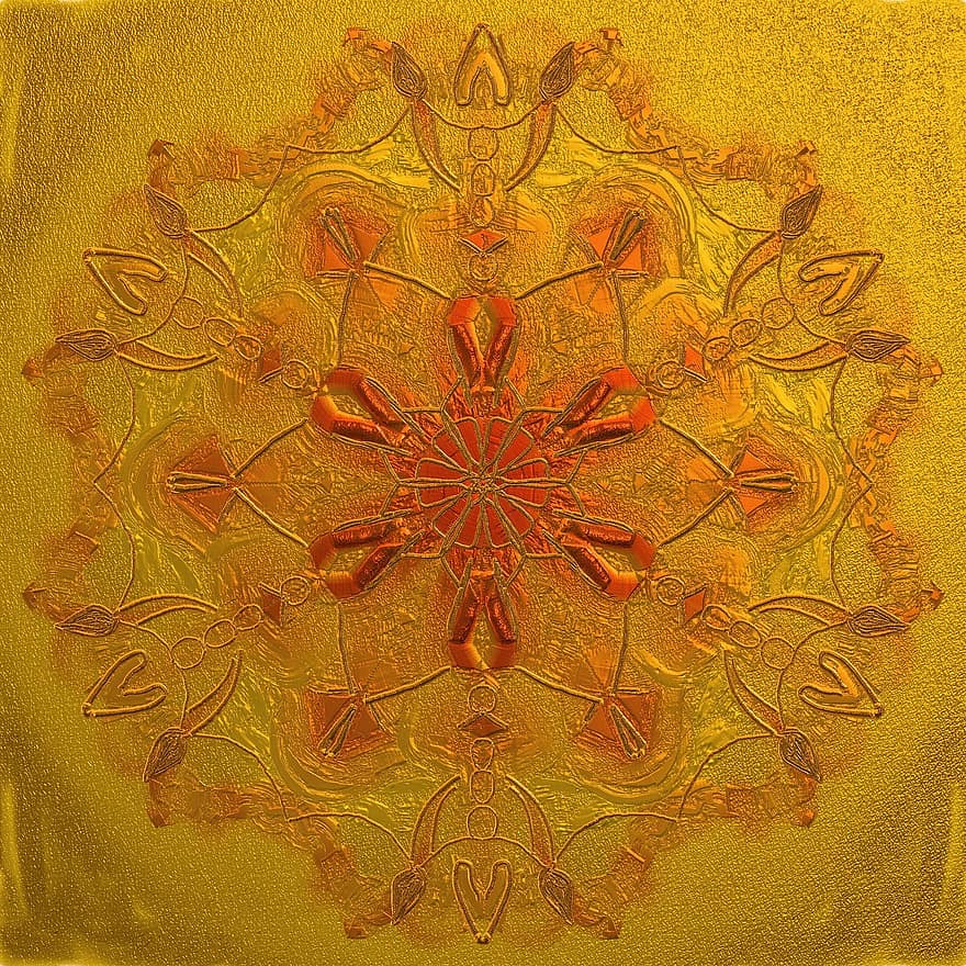 Mandala, Noble, Gold, Change, Middle, Zen, Golden Light
