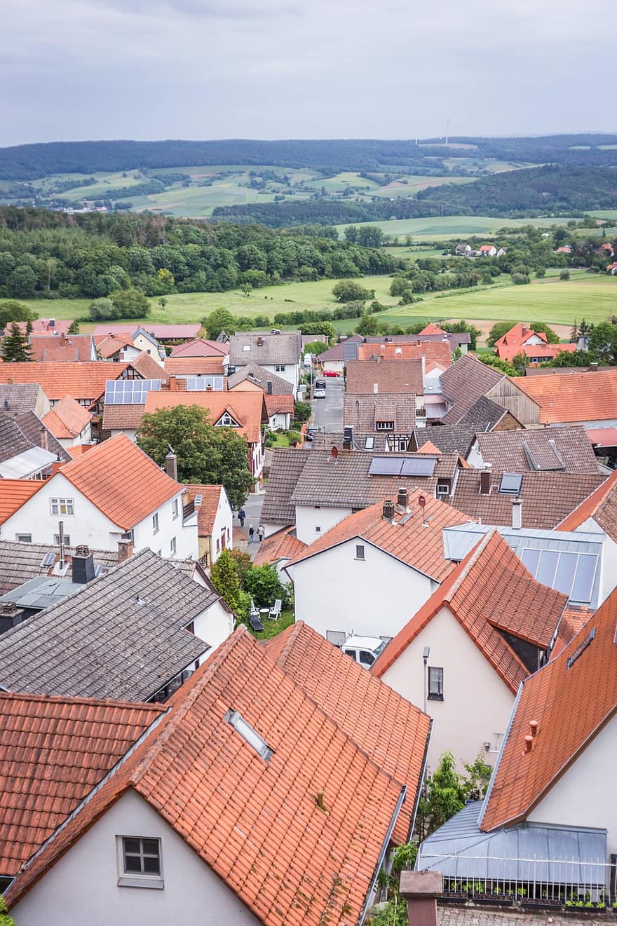 Settlement, Village, Houses, Roofs, Living Space, City, Landscape, Residential Area, Hesse