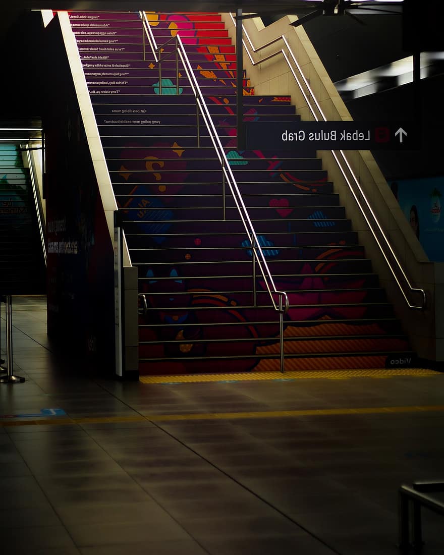 estação de trem, metrô, Escadaria, urbano, dentro de casa, abstrato, arquitetura, moderno, desenhar, origens, passos