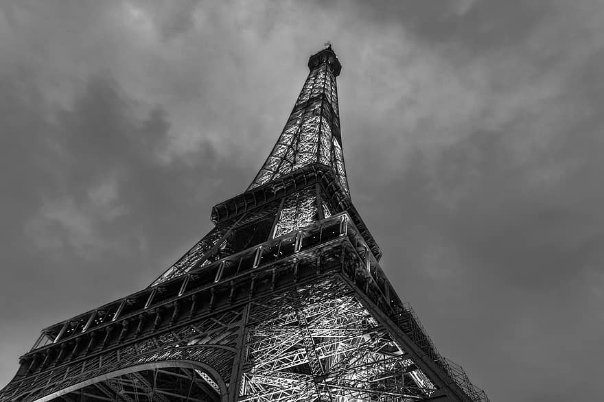 Париж, Франція, архітектура, орієнтир, історична пам'ятка, відоме місце, французька культура, подорожі, туризм, чорний і білий, туристичні напрямки