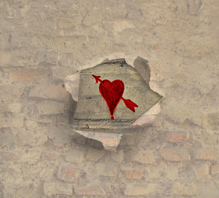 textur, bakgrund, hjärta, kärlek, rött hjärta, vägg, brustet hjärta, partnersökning, Bekantskapsannons, öppet hjärta, barmhärtighet