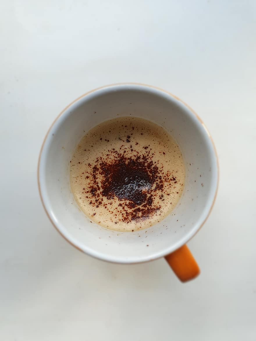 kaffe, cappuccino, espresso, kop, krus, morgenmad, chokolade