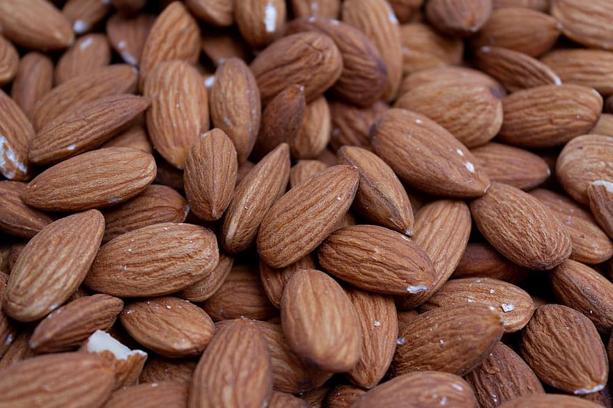 kacang almond, gila, makanan, makan, sehat, organik