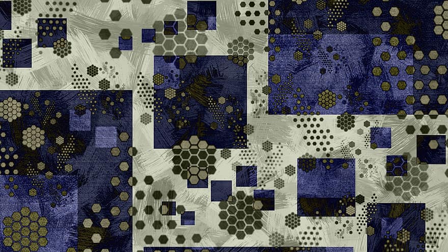 Bienenwabe, abstrakt, Hintergrund, Muster, Bienenstock, geometrisch, Quadrate, Hexagon, Pinselstriche, dekorativ