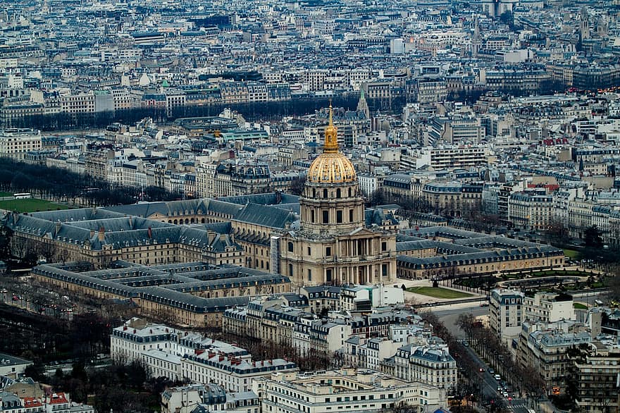 město, cestovat, cestovní ruch, Dôme Des Invalides, Paříž, prohlížení památek, Invalidovna, budova