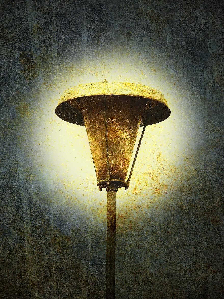Street Lamp, Light, Vintage, Grunge