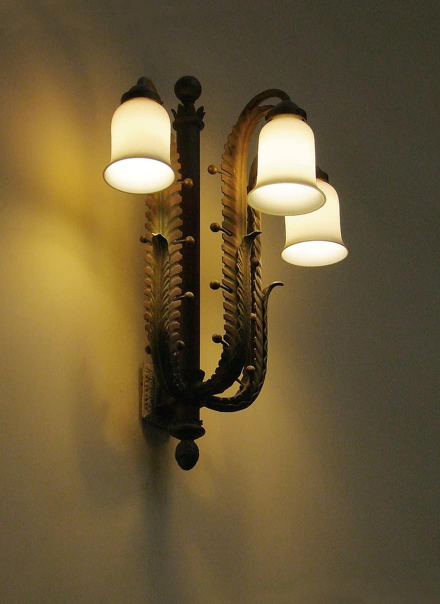 лампа, светлина, стена, фенер, корпус на лампата, качулка, полилей, декоративен