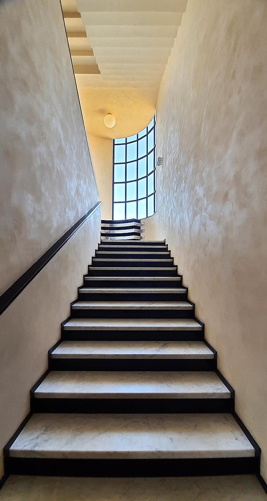 Villa Cavrois, France, Interior Design, Architecture, Mansion, Modernist Mansion, Modern Architecture, staircase, indoors, flooring, steps