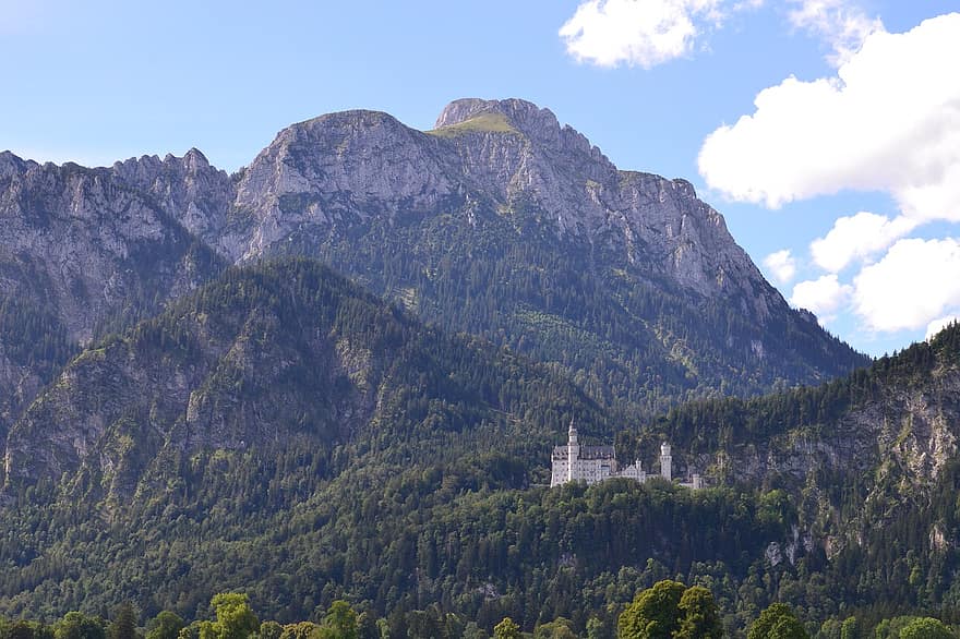 Kastil, kristin, bavaria, kastil dongeng, jerman, allgäu, Arsitektur, dongeng, füssen, gunung, pemandangan