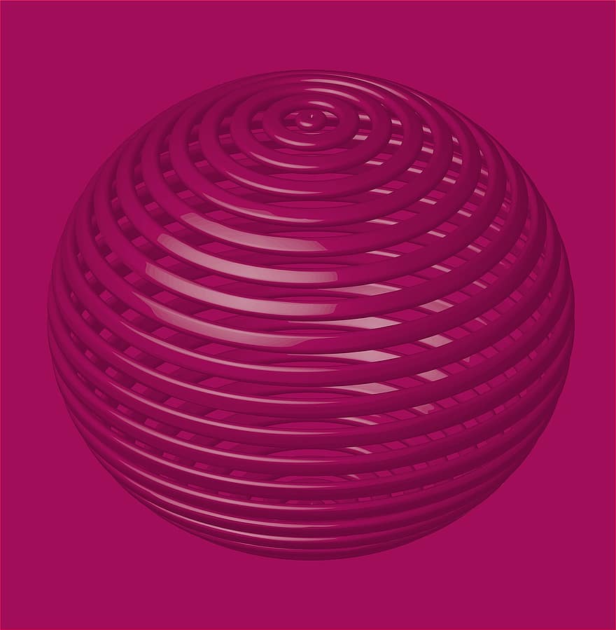 сфера, 3d, фон, мяч, розовый, перспективы, форма