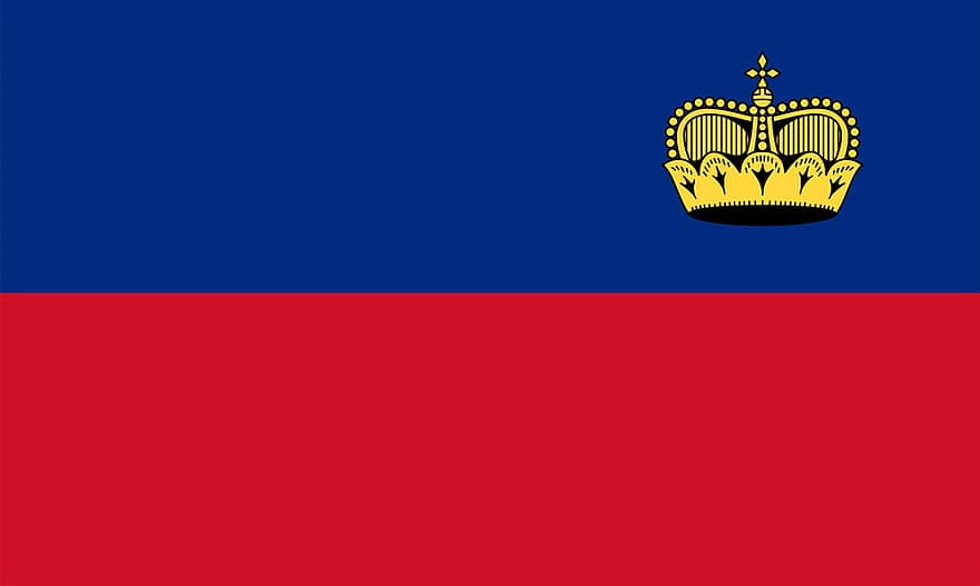 Liechtenstein, lippu, vaakuna