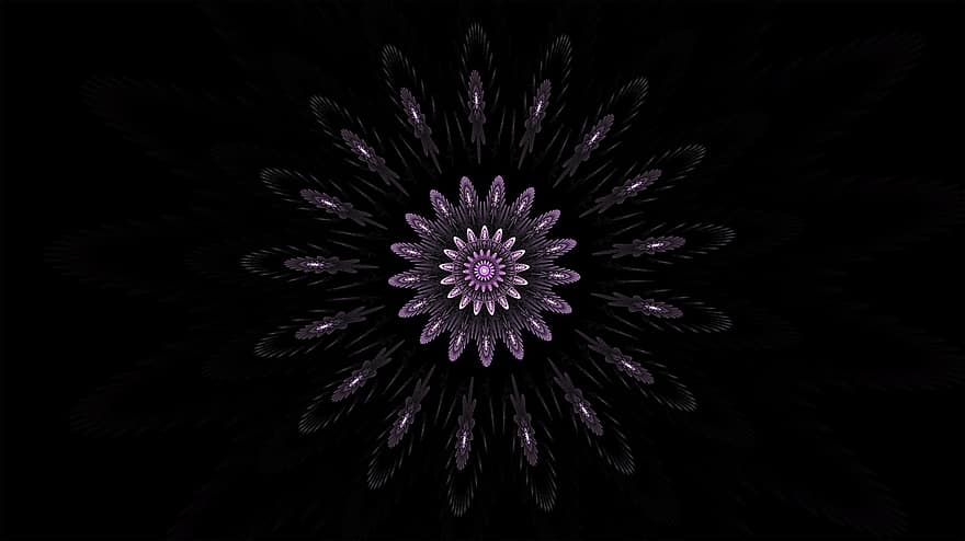 fractal, Mandala, herkkä, kuvio, fractal art, musta taide, musta kuvio