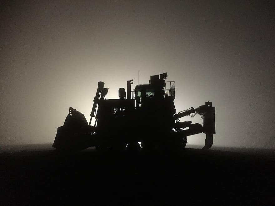 bulldozer, chenille, d10, ma, machinerie, Piste, silhouette