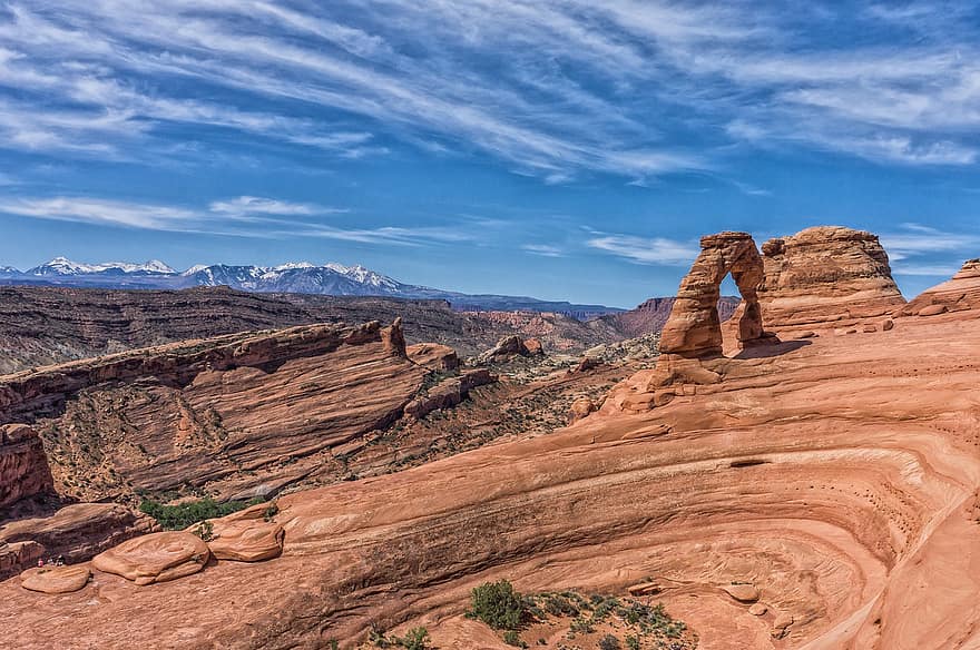 arco delicato, paesaggio, Utah, arco di pietra, punto di riferimento, arco, Formazioni rocciose, natura, deserto, geologia, Parco Nazionale