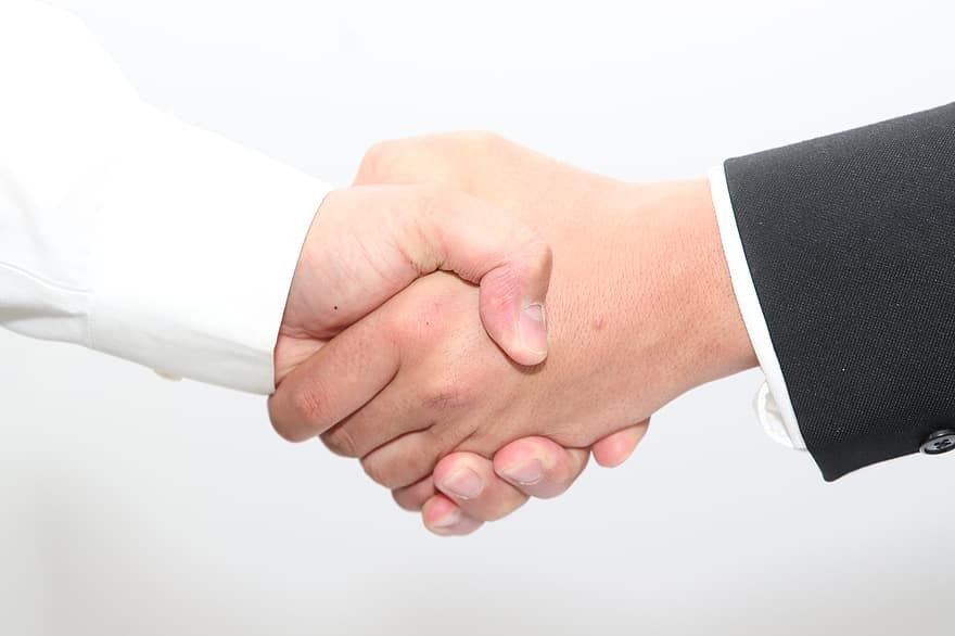 हाथ मिलाना, व्यापारिक सौदा, समझौता, साझेदारी