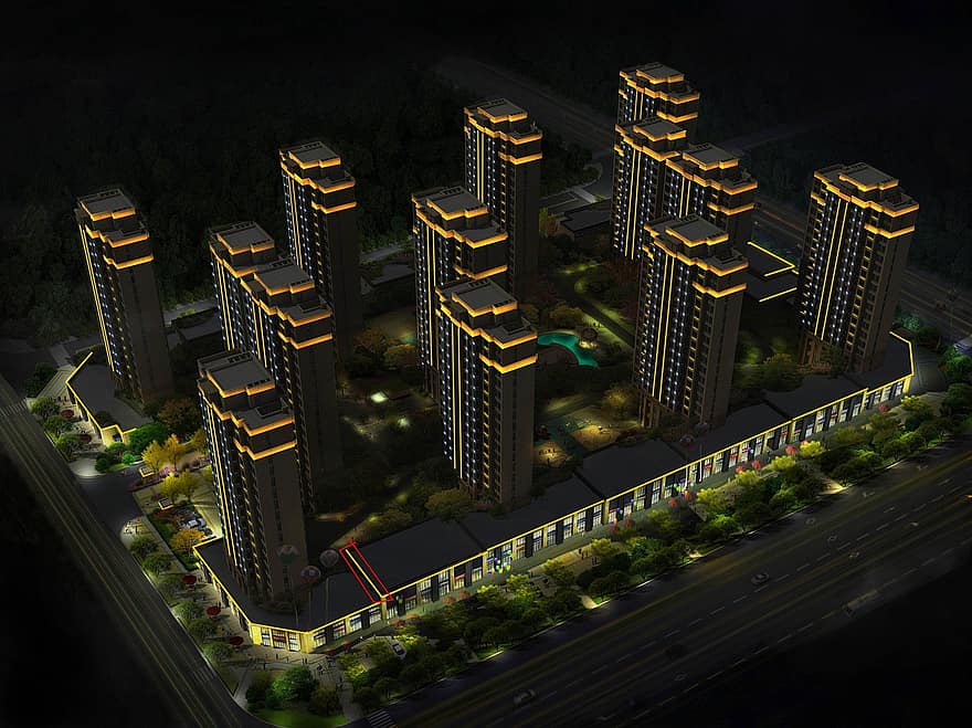 Mina renderingar, Taizhou-gemenskapen, gemenskap, effektbild, Byggnadseffekt, stad, 3d, visualisering